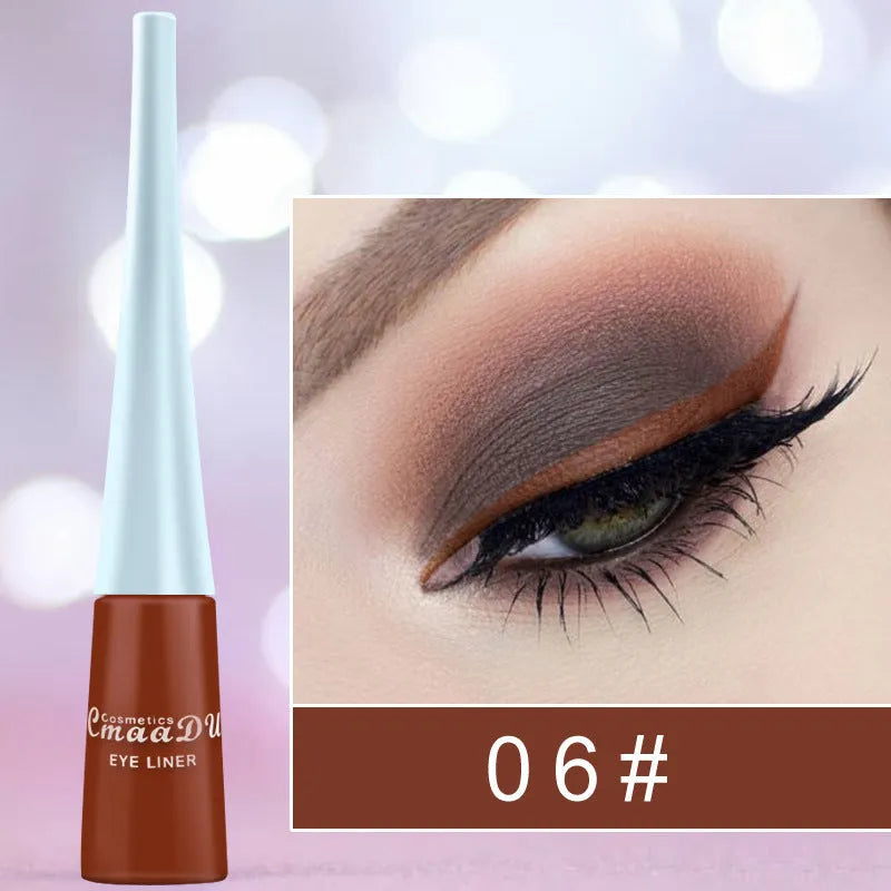 17 Colour matte liquid eyeliner pens in assorted shades including black, pink, and blue