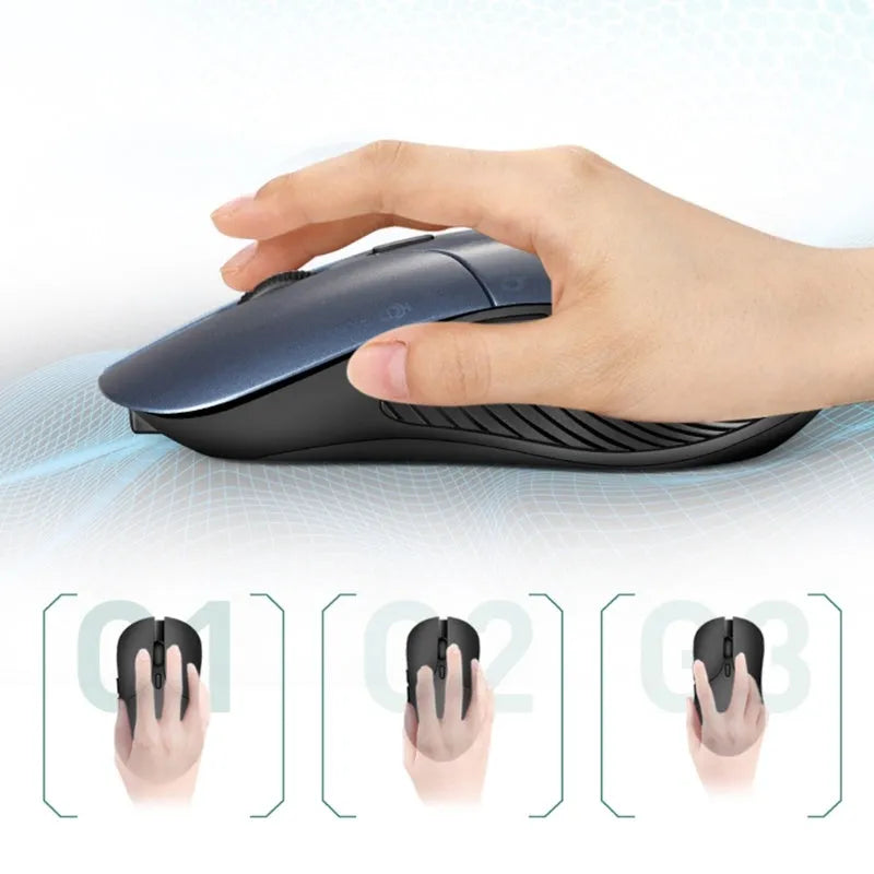 Blue smart voice mouse with 2.4G wireless receiver and voice control button for computer translation