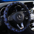 Beetle printed milk silk car steering wheel cover for 37-38cm wheels in blue colour