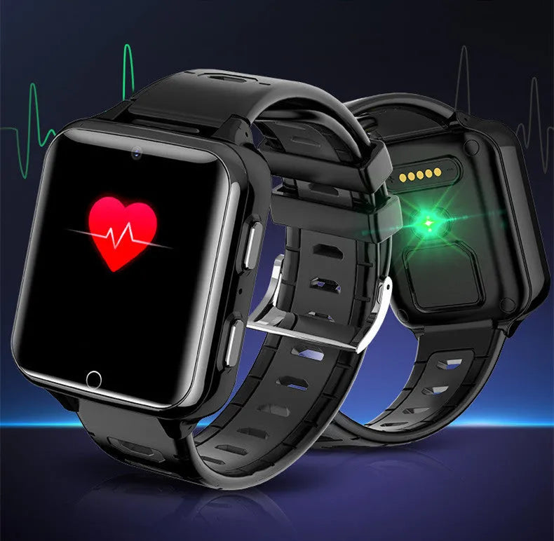 Children's black, blue or pink smart sports watch with silicone wrist strap and touch screen