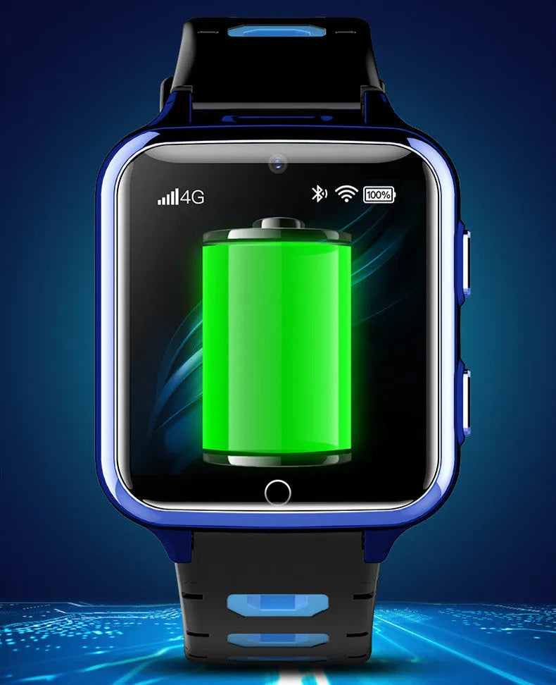 Children's black, blue or pink smart sports watch with silicone wrist strap and touch screen