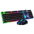 Wired luminous keyboard and mouse kit USB plug and play 1000dpi optical for desktop use black and white