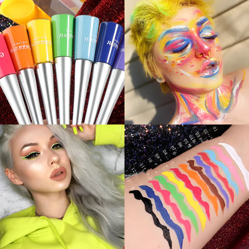 17 Colour matte liquid eyeliner pens in assorted shades including black, pink, and blue