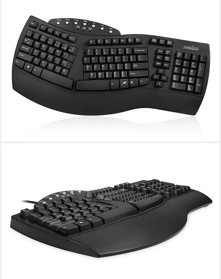 Perixx Periboard-512 ergonomic split keyboard in white with wired USB connection