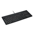 MC-818 wired USB touchpad keyboard in black with ultra-thin scissor feet and built-in HUB
