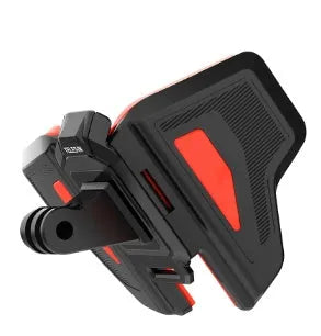 Black universal motorcycle helmet chin strap mount for GoPro and sports action cameras.