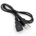 Black US plug power cord showing three-pin plug and 1.2m of PVC-sheathed cable.