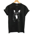 Cotton print t-shirt with round neck and short sleeves in black, loose fit