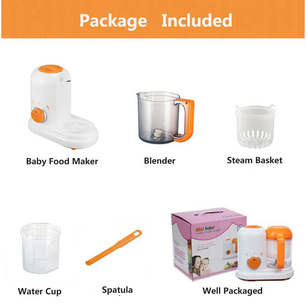 Multi-function baby food processor in light green with 190ml capacity steam and stir functions