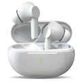 Pro4 black and white wireless Bluetooth earbuds with charging case and cable.