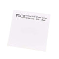 Square 75mm sticky notes with adhesive backing in five English phrase colour options