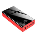 Black and red 40000mAh power bank with LCD display showing charge level