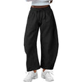 Cotton cropped sweatpants with elastic drawstring waist in loose street fashion style
