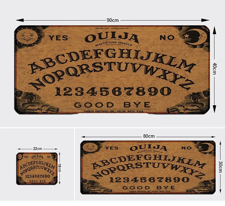 Maiyaca rubber mouse pad with Ouija board design, 3mm thickness, over a desk surface.
