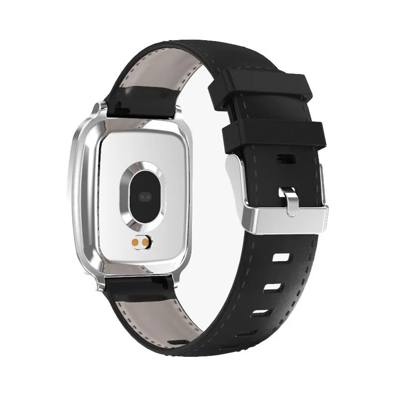 M8 smart bracelet with black TPU strap and zinc alloy body showing full touch screen display