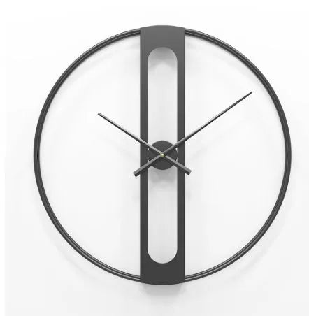 50cm round metal wall clock in black or gold colour with battery-powered movement