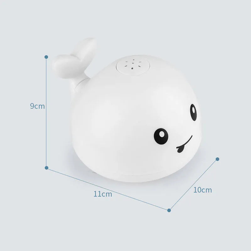 Automatic water induction whale bath toy spraying water with colourful LED lights