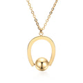 Stainless steel bead chain necklace with geometry pendant on cross chain style