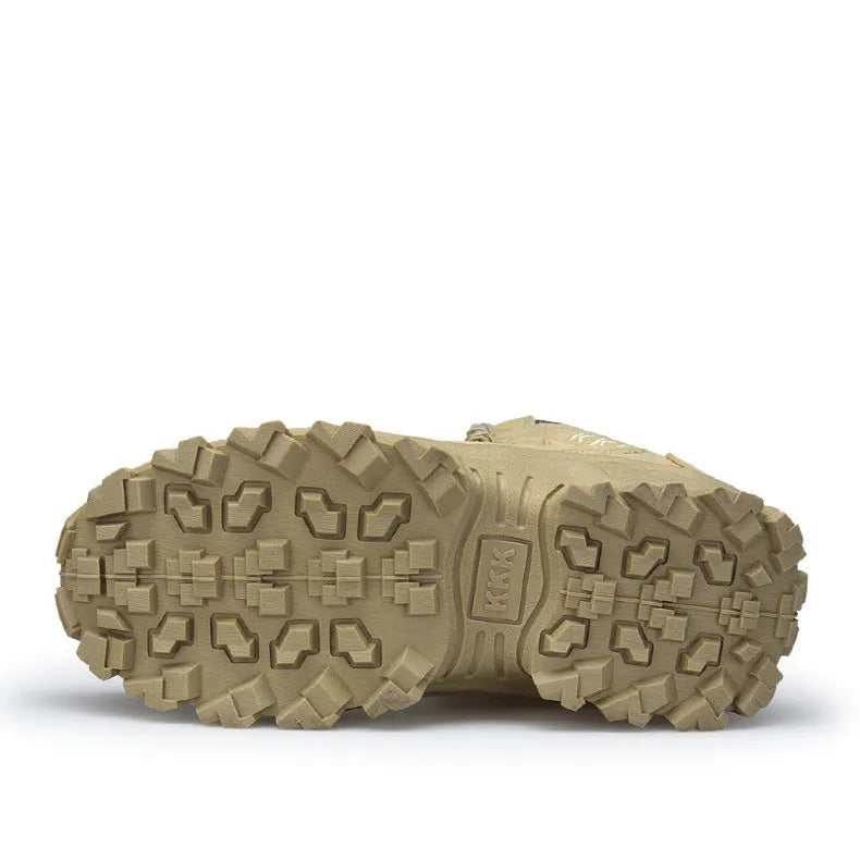 US Army Delta tactical boots in black and sand colours with velvet and leather upper, rubber sole