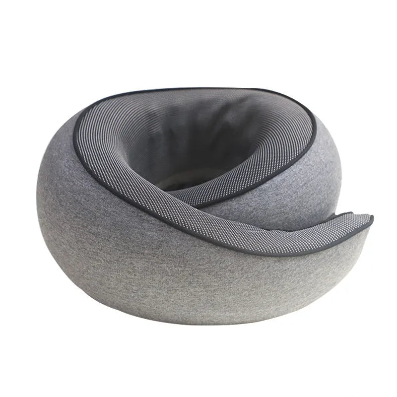 U-shaped memory foam travel neck pillow in one of four colours with storage bag