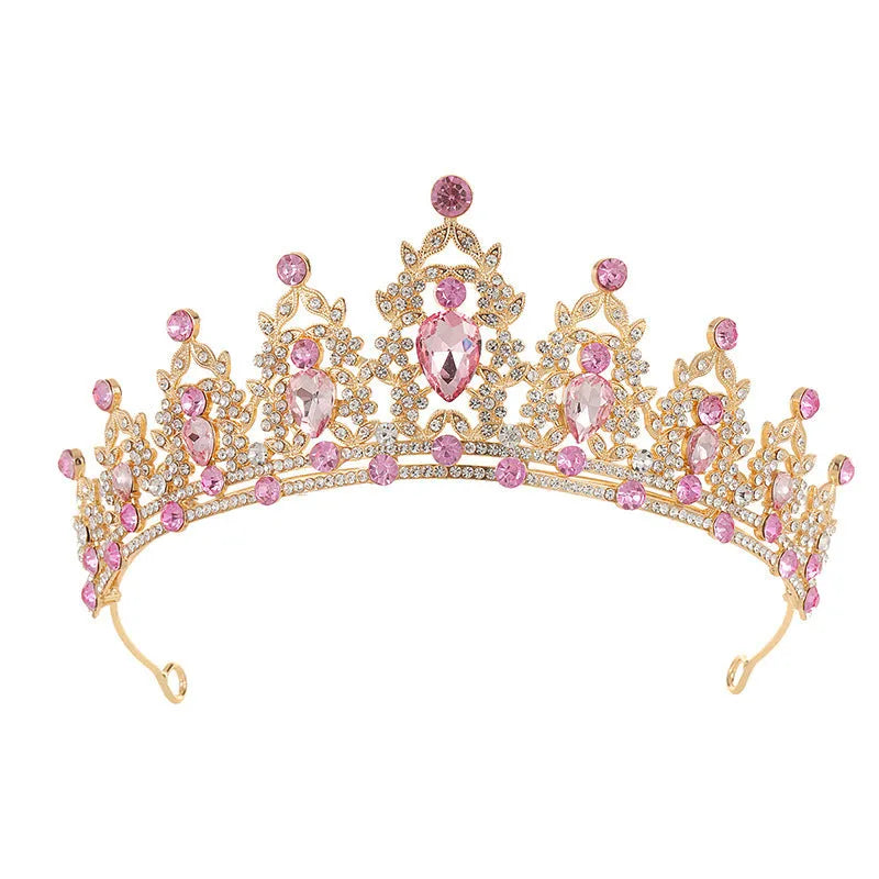 Baroque bride headdress crown with alloy construction and diamond colour finish