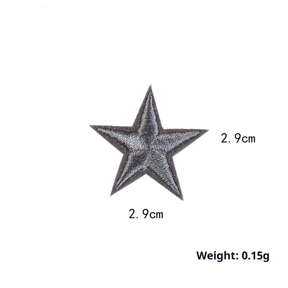 Colourful five-pointed star cloth embroidery stickers for DIY fabric decoration