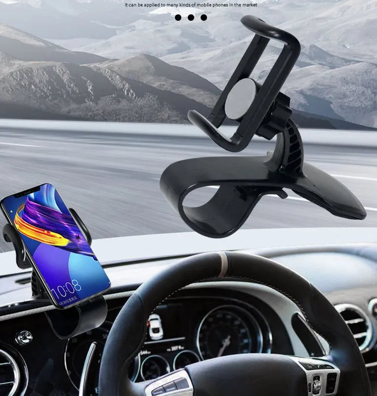 Rotating phone holder with 360-degree rotation and adjustable tilt, black colour