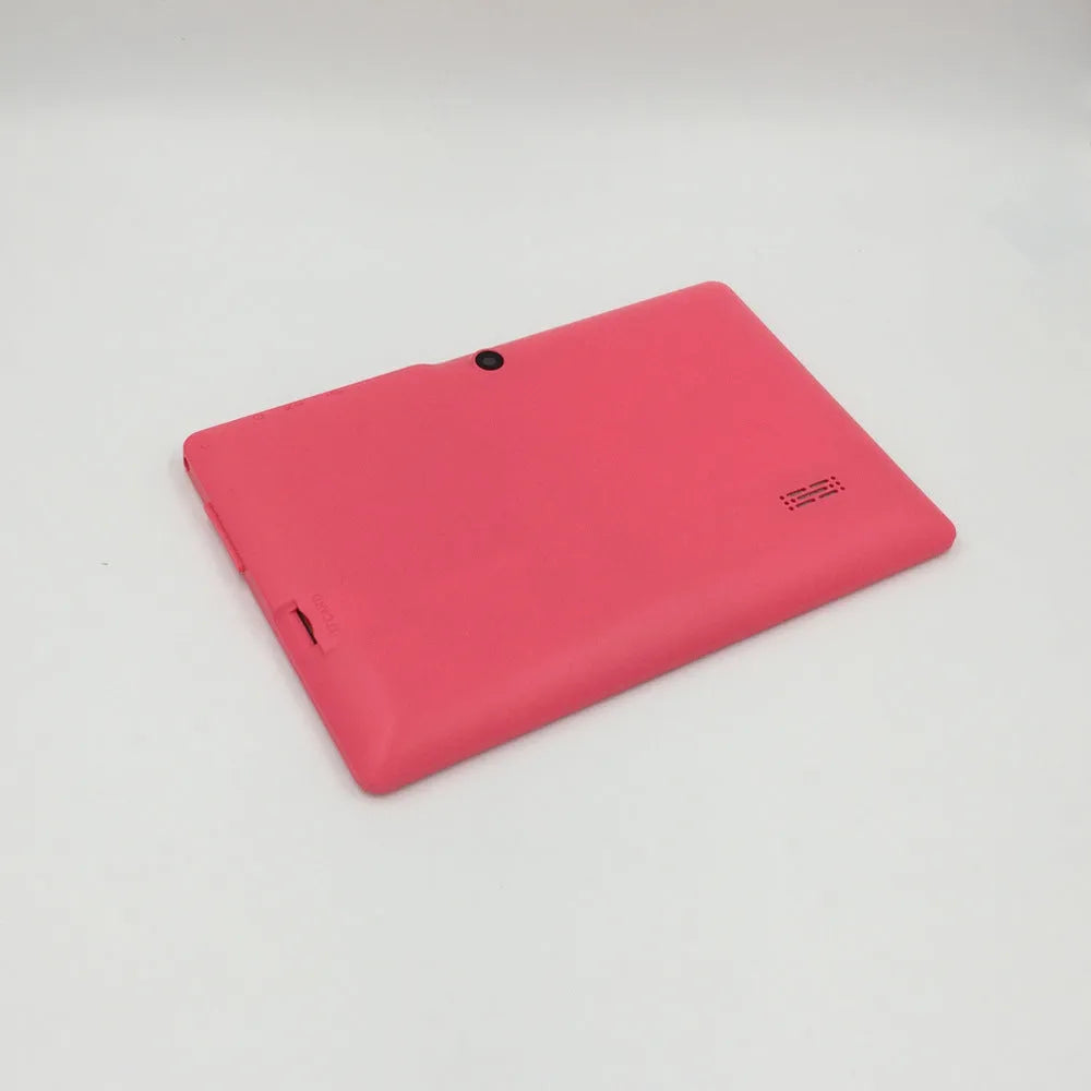Children's tablet with 7-inch capacitive touch screen in black, showing front view with home button
