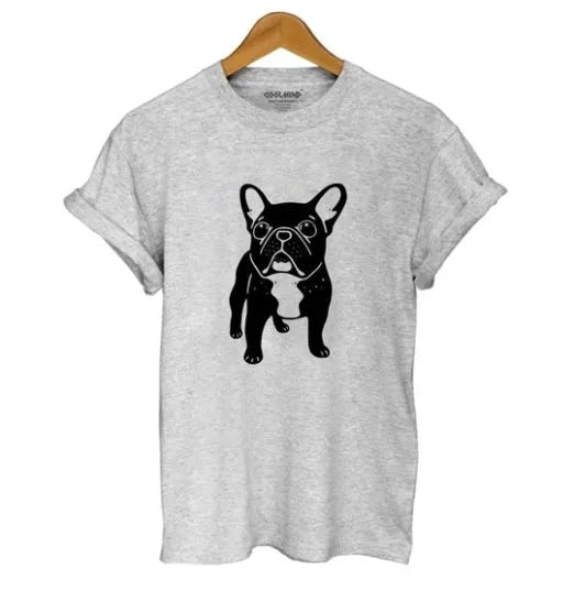 Cotton print t-shirt with round neck and short sleeves in black, loose fit