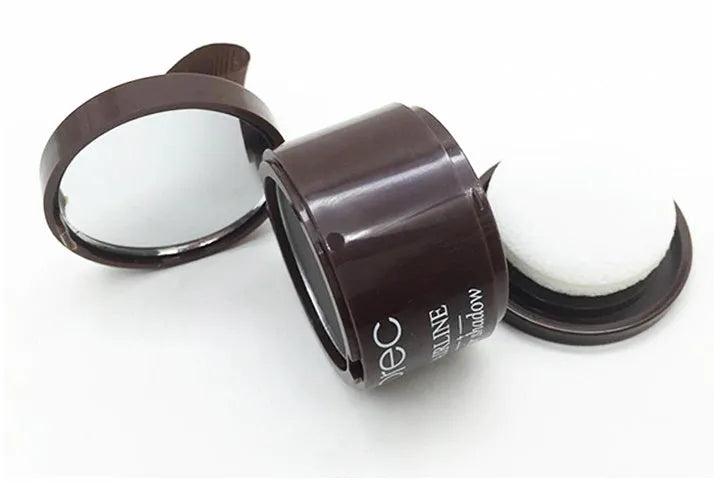 Hairline repairing shadow powder 3g in light yellow and dark brown shades for forehead curve beautification