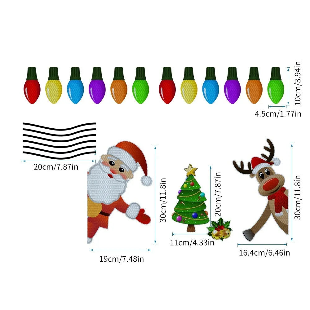 Christmas elk reflective magnetic car decoration sticker with cartoon design on vehicle door