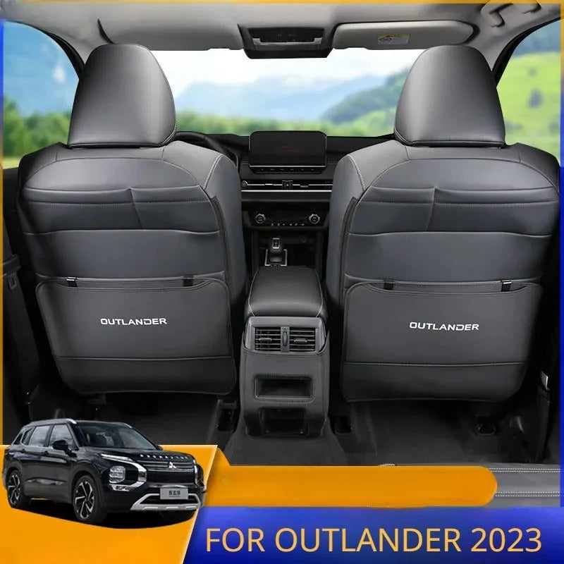Three leather anti-kick pads for Mitsubishi Outlander Special interior protection