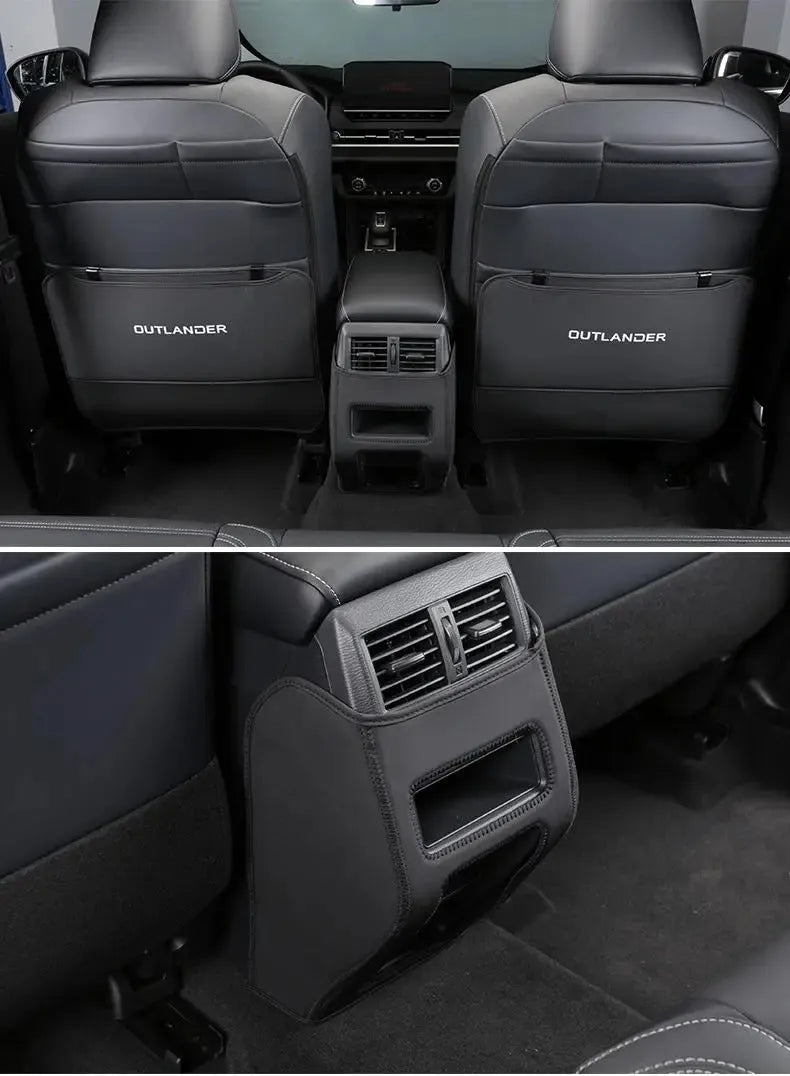 Three leather anti-kick pads for Mitsubishi Outlander Special interior protection