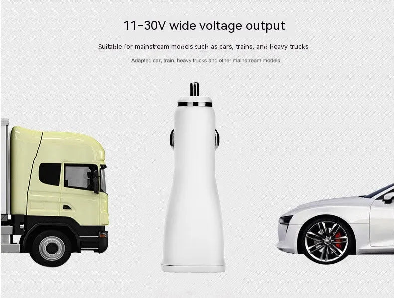 White QC2.0 fast car charger with single USB port for smartphone charging