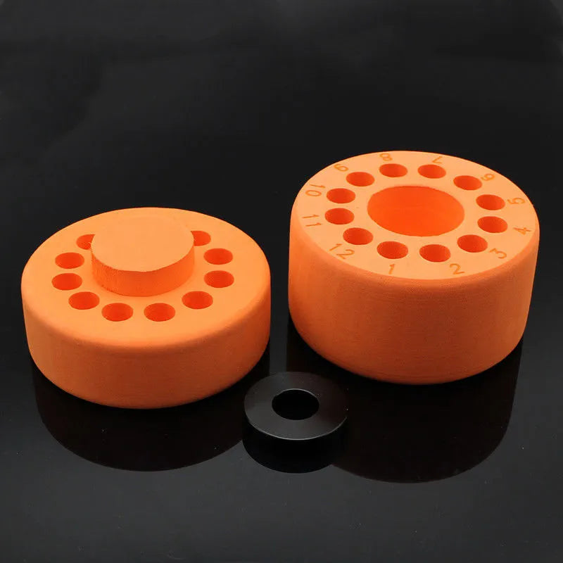 Process cooling box for gradient freezing with orange metal block and blue plastic cover or solid blue plastic option