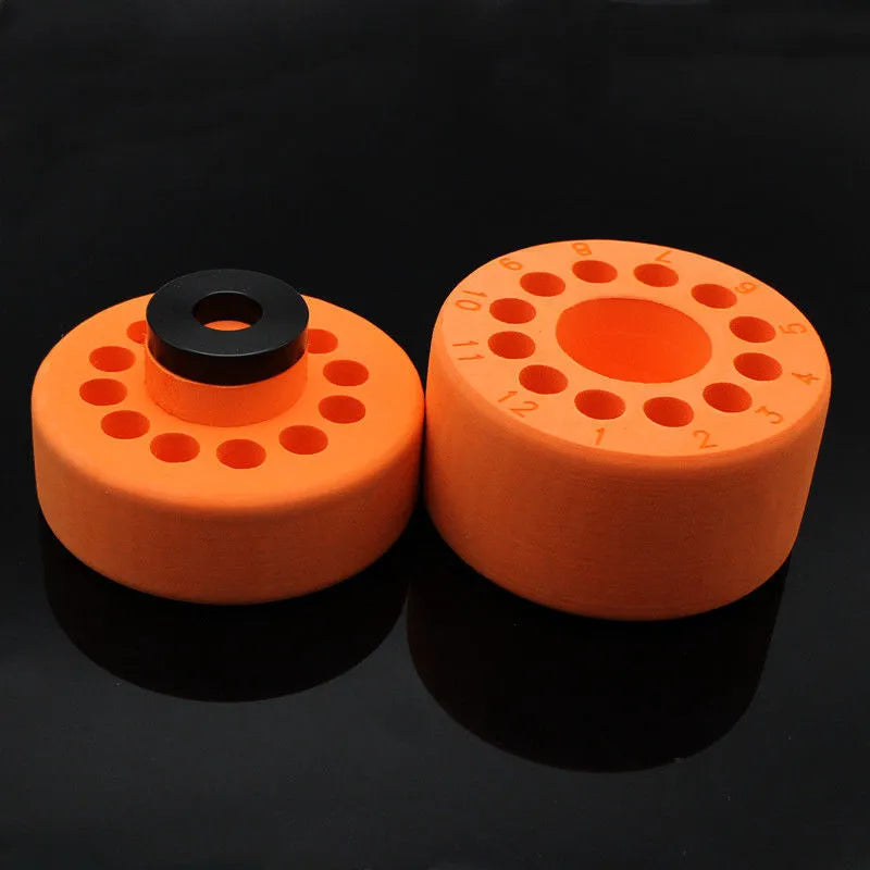 Process cooling box for gradient freezing with orange metal block and blue plastic cover or solid blue plastic option