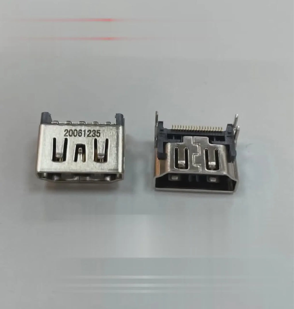 Silver HDMI interface host socket connector for gaming console and computer repair