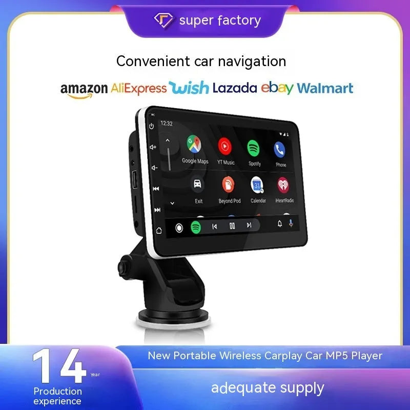7 inch wireless car GPS navigator with reversing camera and universal mounting bracket