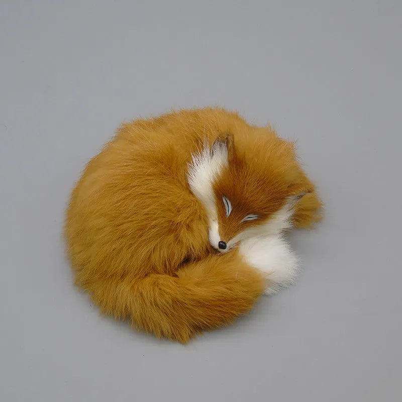 Small artificial fox fur decoration ornament in white, red, or yellow colours for car or home