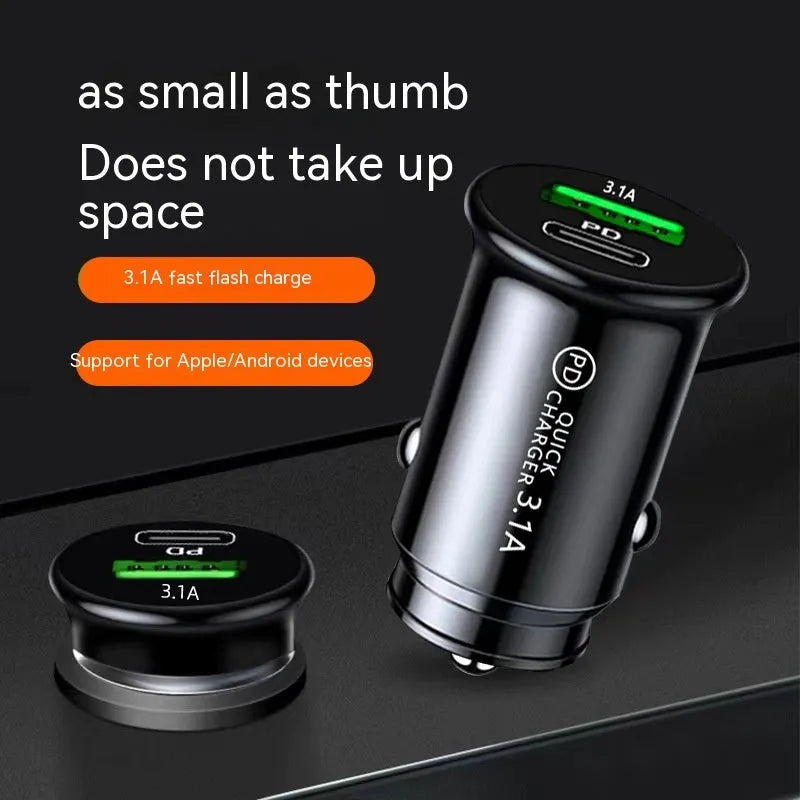 Black and white dual port car charger converter for vehicle 12V cigarette lighter socket