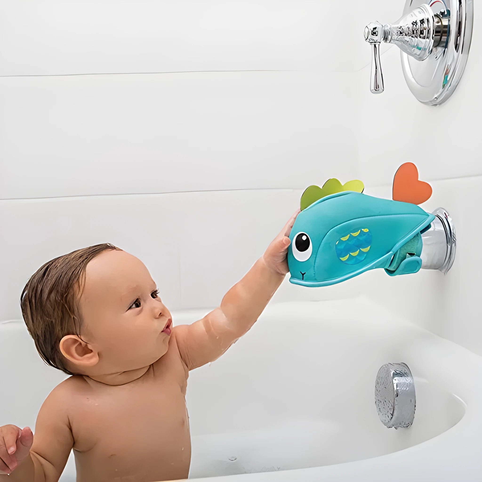 Blue whale-shaped anti-knock cloth faucet protection cover for baby bath safety