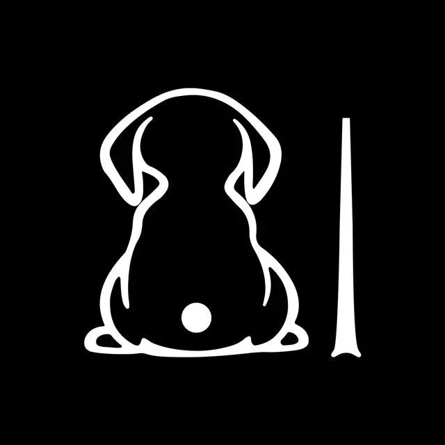Cartoon dog shadow design car wiper decal sticker for rear window glass in multiple colours.