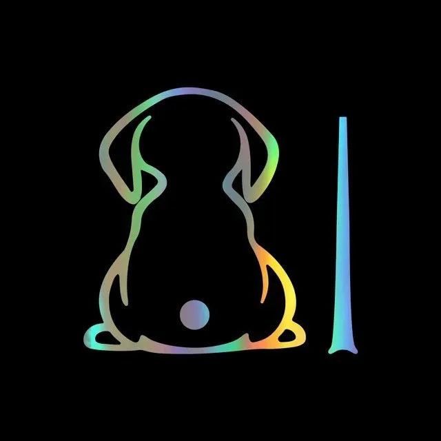 Cartoon dog shadow design car wiper decal sticker for rear window glass in multiple colours.