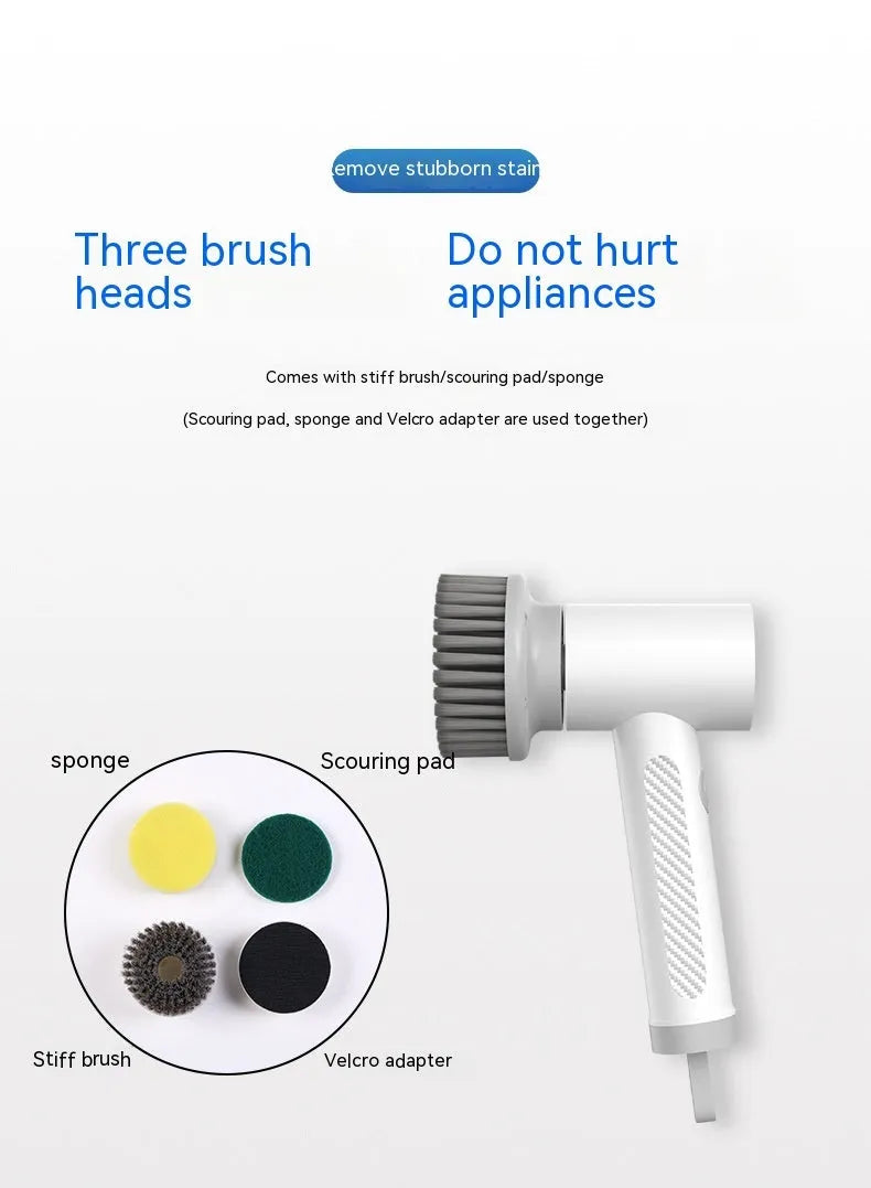 Fully automatic charging wireless waterproof electric cleaning brush with polypropylene body and brush head for bathroom tiles
