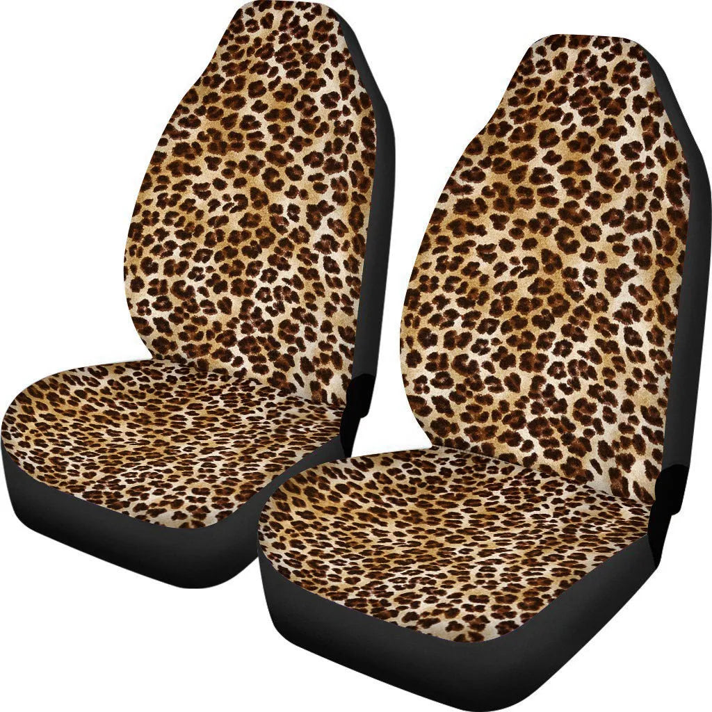 Cow spot leopard print retro style universal car seat covers on front seats