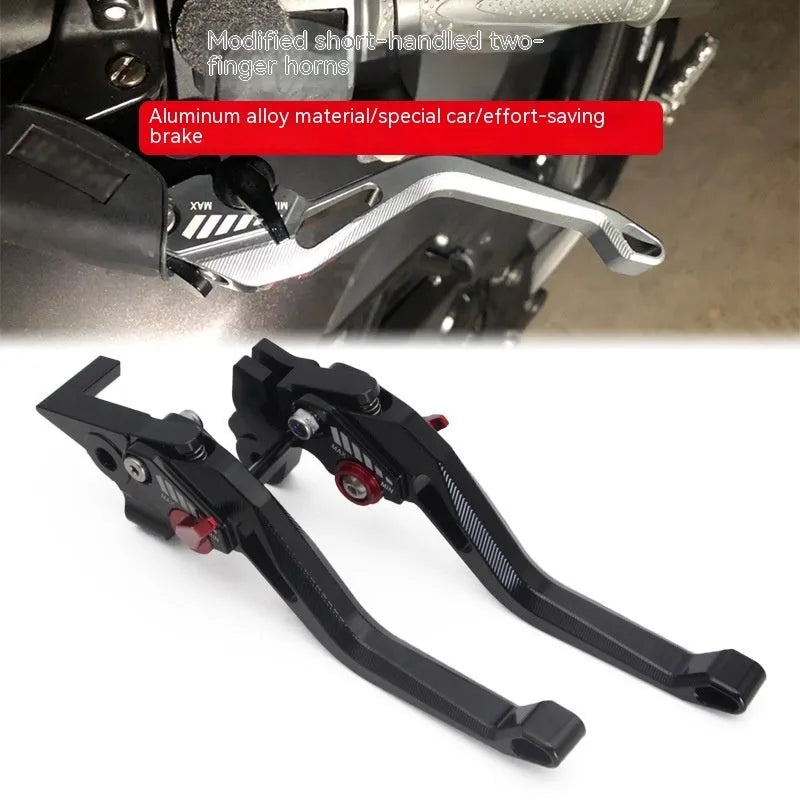 Motorcycle metal clutch lever kit in two-finger labour-saving design with pull rod.