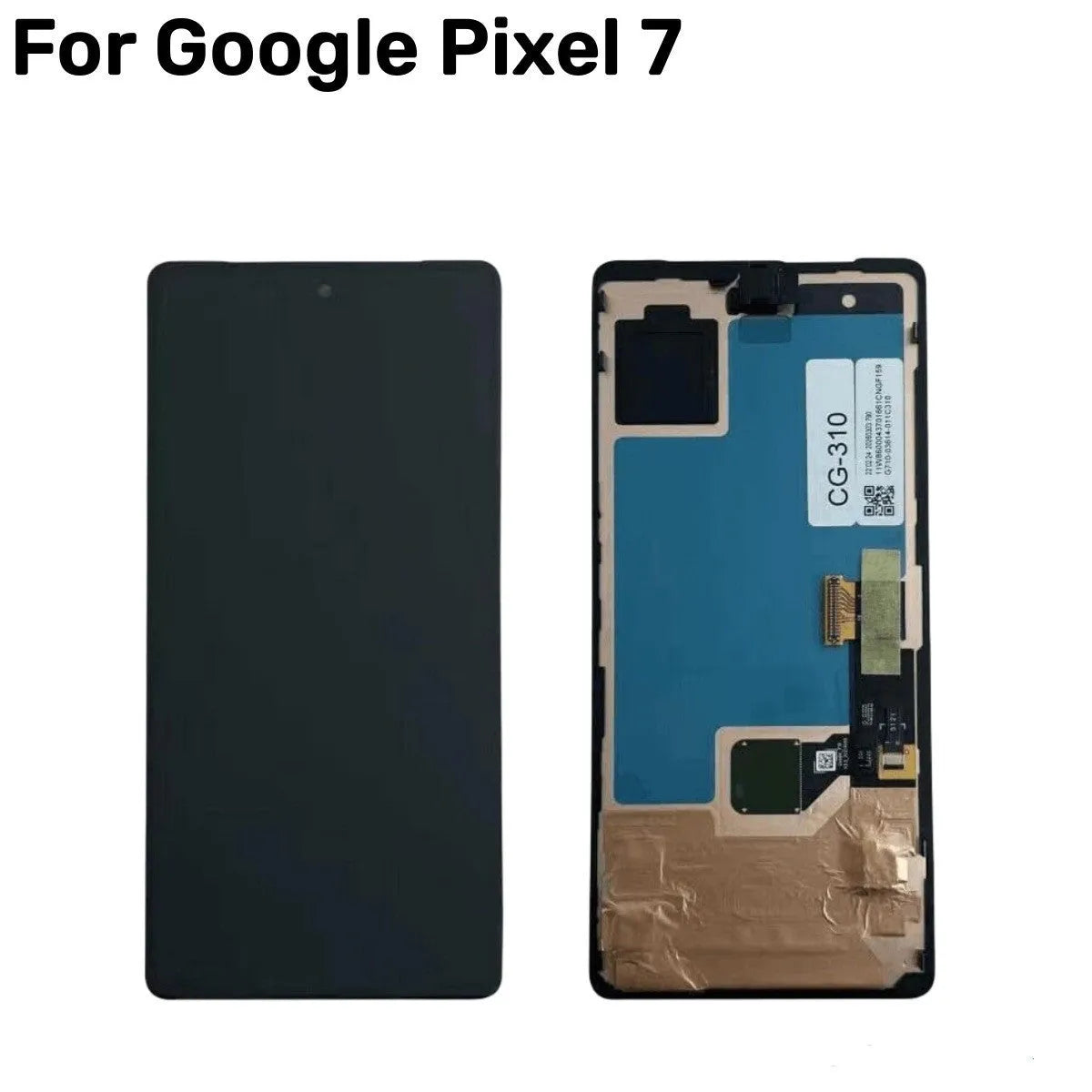 OLED LCD screen assembly for Google Pixel 7 7A 7 Pro internal replacement with capacitive touch screen.
