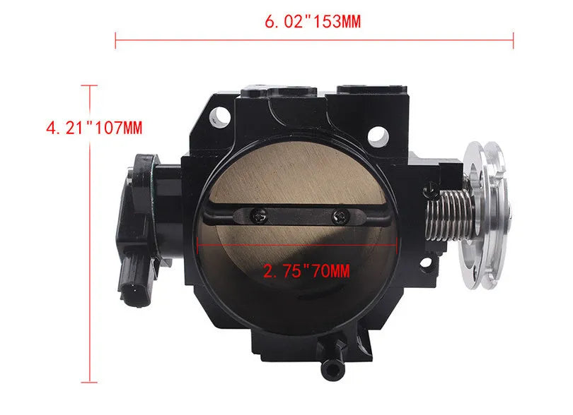 Aluminium throttle body for Honda K20A engine with integrated sensor