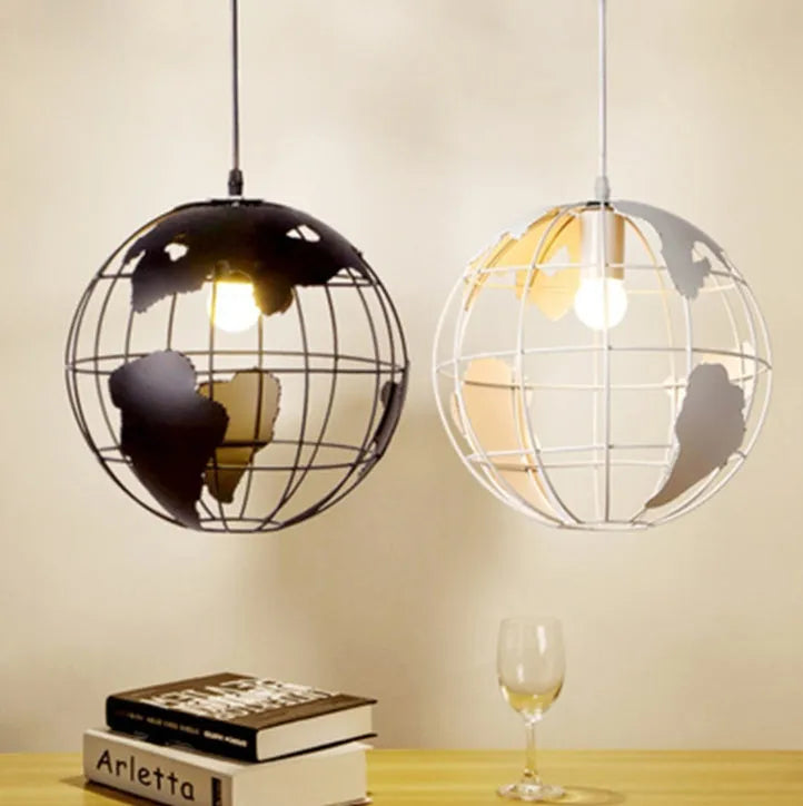 Nordic iron pendant light with 300mm shade, button switch, black finish, adjustable cord, over a wooden dining table