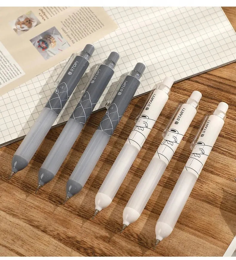0.5mm automatic pencil with cloud grip design in black or white minimalist style